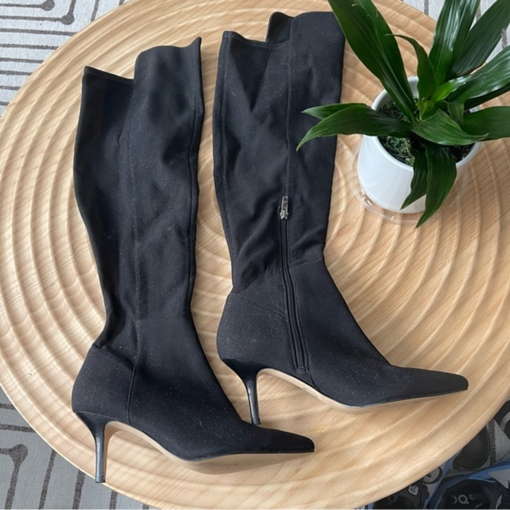 MARC FISHER Sparkle Glittery Black Boots